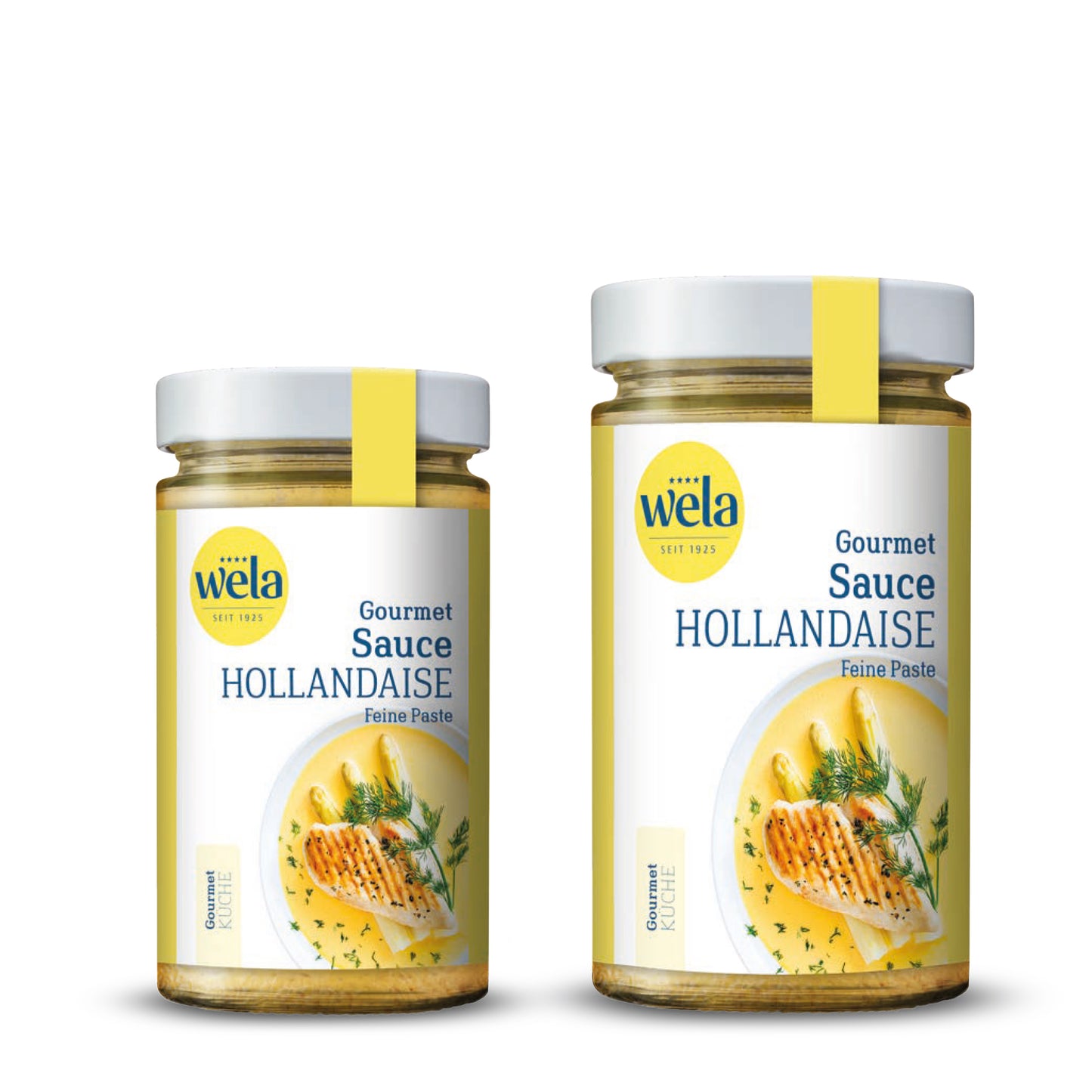Wela Gourmet Sauce Hollandaise Feine Paste, zwei Gläser in verschiedenen Größen