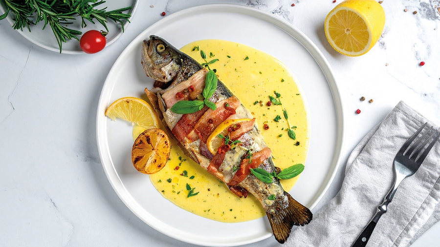 Speckforellen mit Wela Zitronen-Buttersauce Gourmet