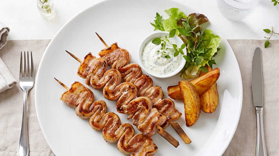 Knusprige Topsi-Grillfackeln