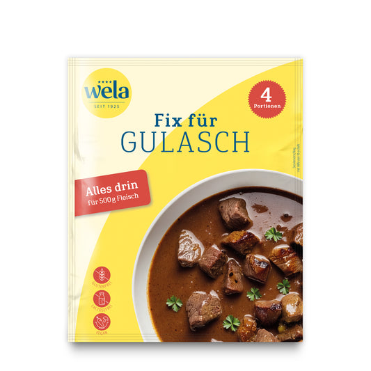 Wela Fix für Gulasch, 4 Portionen – Beutel Vorderseite