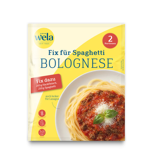 Wela Fix für Spaghetti Bolognese, 2 Portionen – Beutel Vorderseite