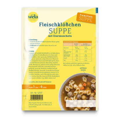 Wela Fleischklößchensuppe mit Eiermuscheln