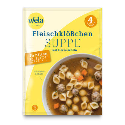 Wela Fleischklößchensuppe mit Eiermuscheln