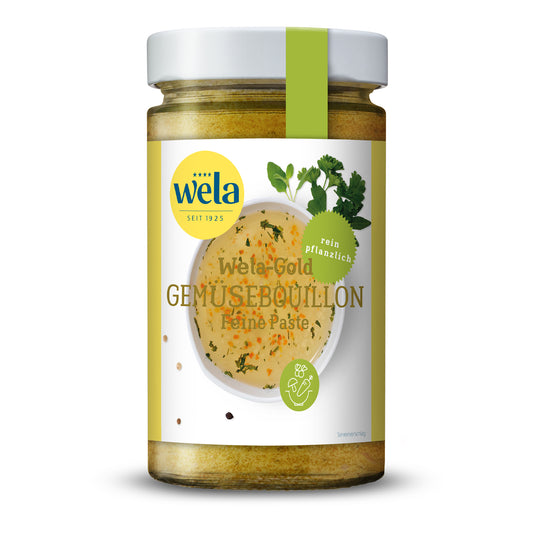 Wela Gold Gemüsebouillon Feine Paste, rein pflanzlich, im großen XL-Glas