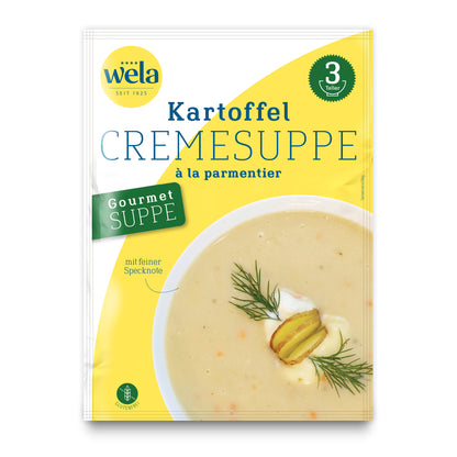 Wela Kartoffelcremesuppe Gourmet, 3 Teller – Beutel Vorderseite