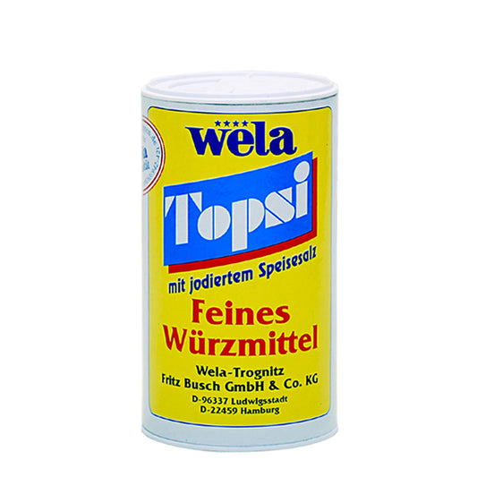 Wela Topsi mit jodiertem Speisesalz, Feines Würzmittel, Streudose